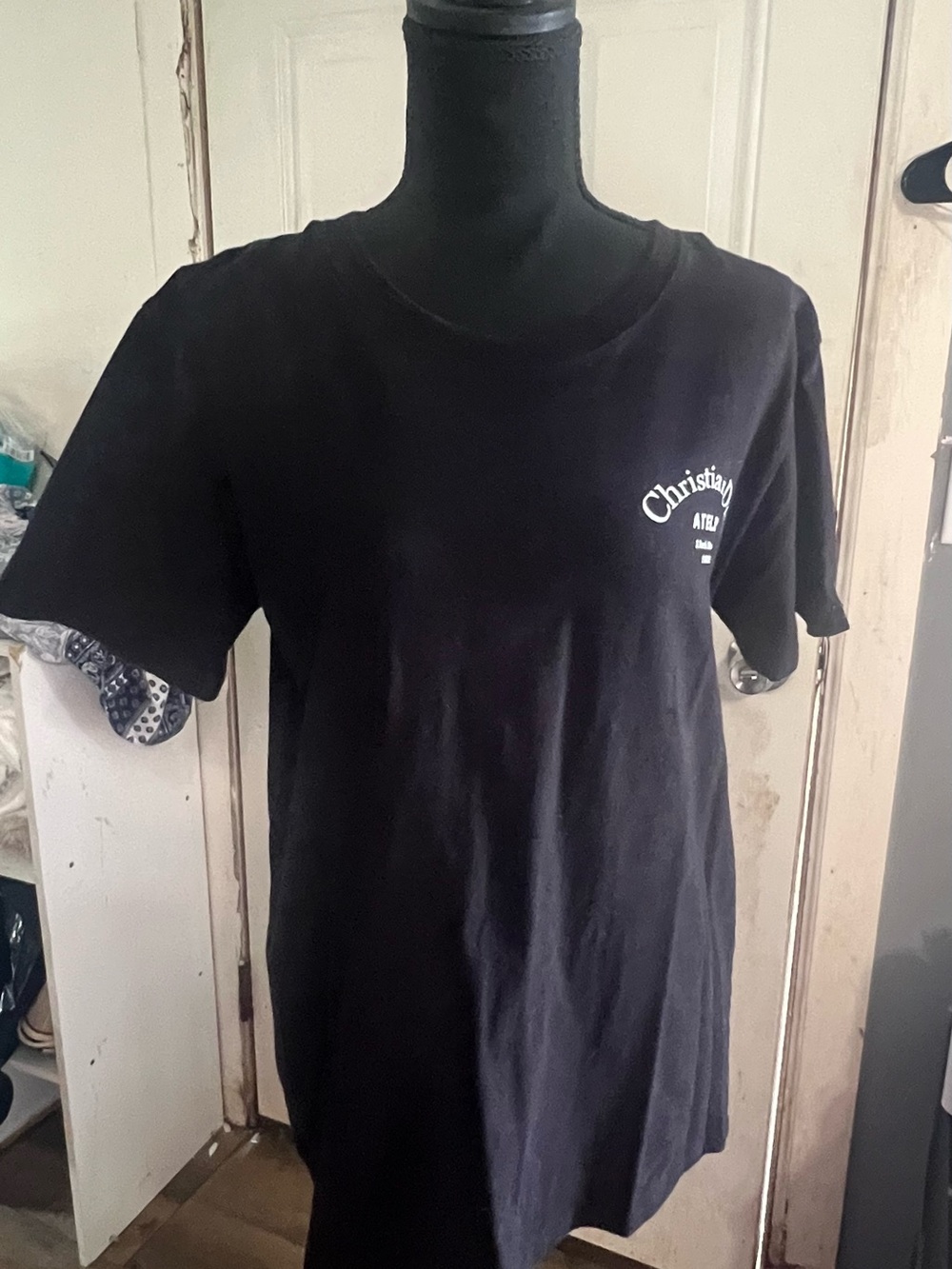 Dior Black Short-Sleeve Logo Button Down Shirt